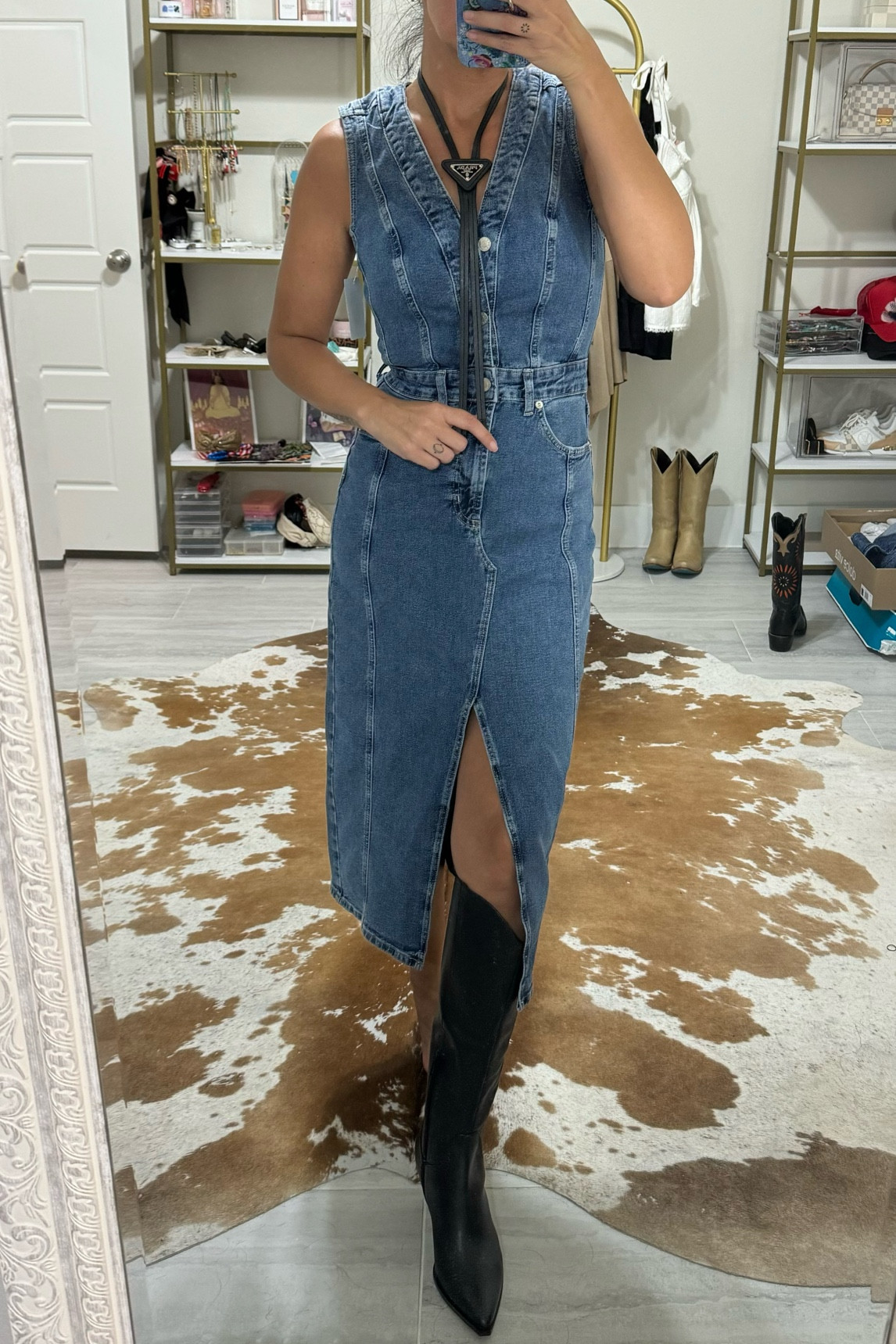 Denim dress
NSale
Denim trends 
Black boots 


#LTKSummerSales #LTKWorkwear