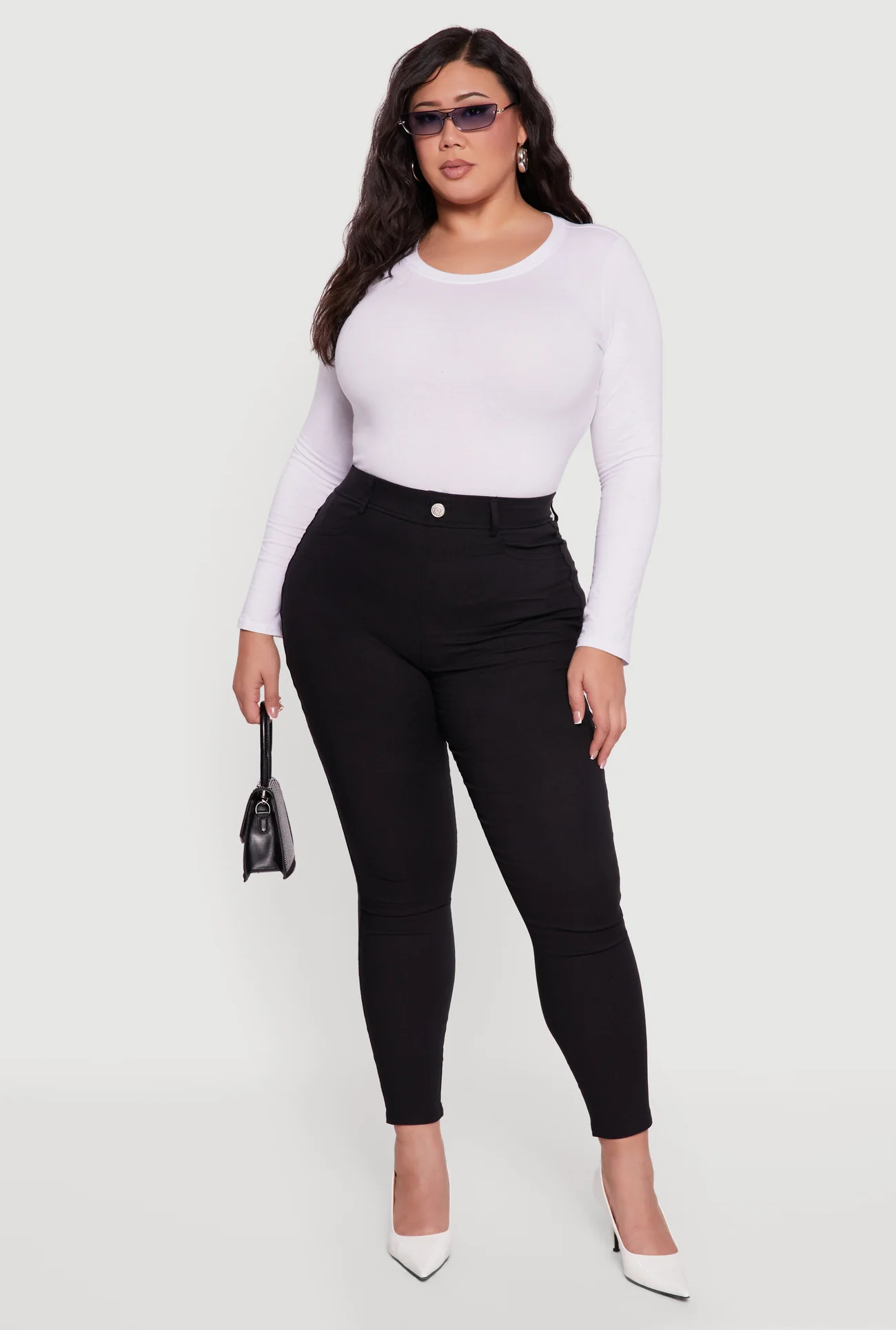 Plus Size Hyperstretch Pull On Skinny Pants | Rainbow Shops