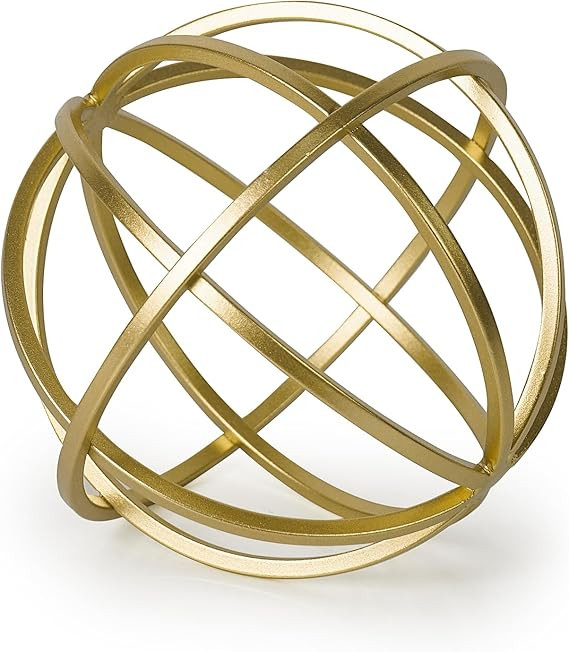 DreamsEden Geometric Sculpture, Gold Decorative Metal Sphere Modern Home Decor Accent for Table S... | Amazon (US)