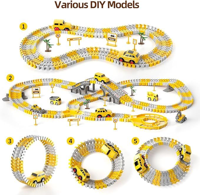 iHaHa Toddler Boy Toys for 3 4 5 6 Year Old, Total 236 PCS Construction Toys Race Tracks for Bo... | Amazon (US)