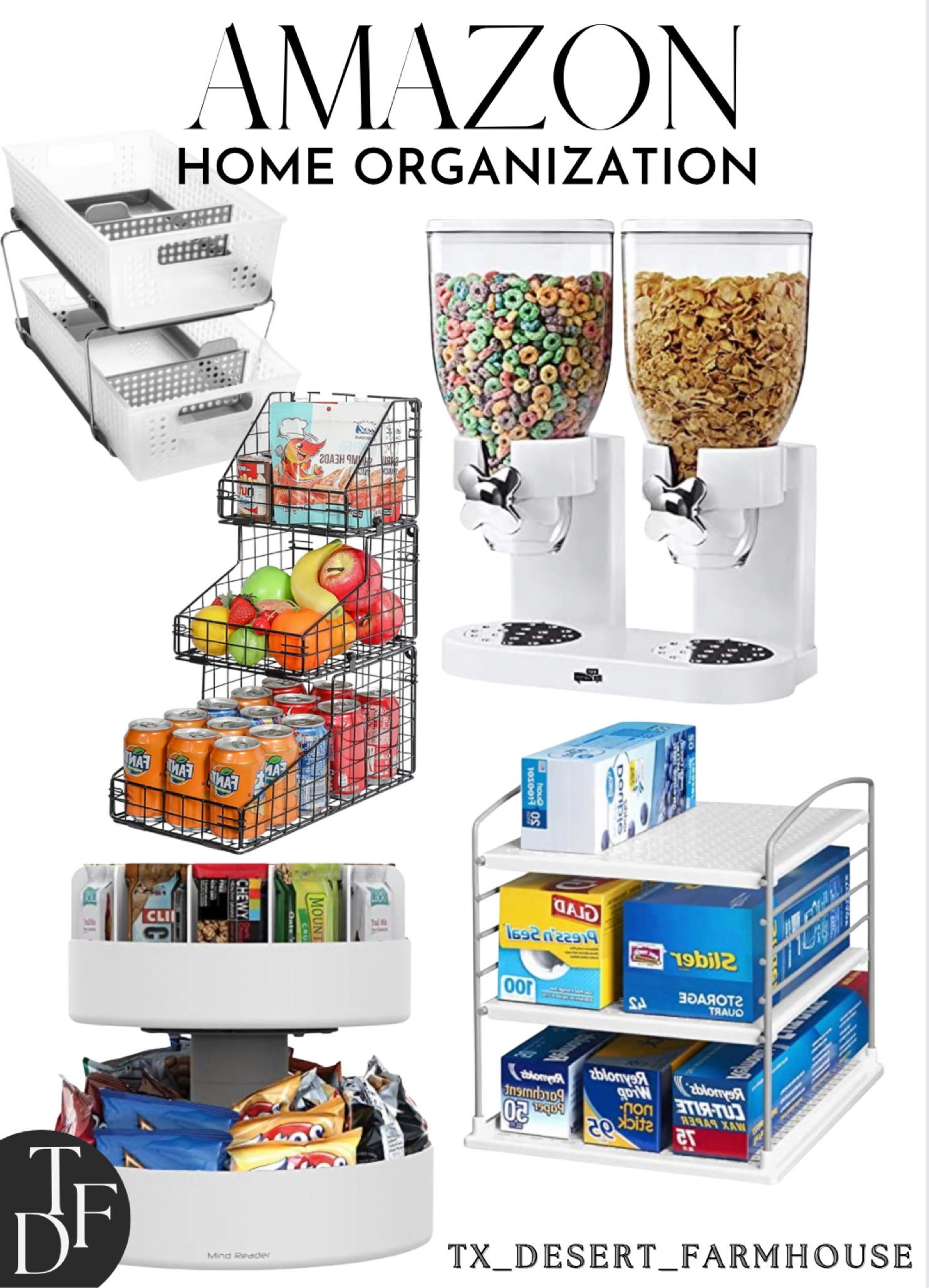 Kitchen & Pantry Organization

#undercountedrack #kitchenrack #organization #organizacion #organized #cerealdispenser #snackrack #foodrack #lazysusan #2tierlazysusan #pantrylazysusan #boxrack #undersinkorganizer #organizedcabinet #cabinetorganizer #bins #undercounterbins #pantrybins #pantryorganization #pantry #pantygoals #cleanhouse #newyearsgoals #cabinetorganization #homeorganization #rack #shelfing #shelf #shelforganization #kitchen #kitchenorganization #kitchendesign #pantrydesign

Zevro /GAT201C Indispensable Dry Food Dispenser, Dual Control, White/Chrome

madesmart 2-Tier Organizer, Multi-Purpose Slide-Out Storage Baskets with Handles and Dividers, Frost

keomaisyto 3 Tier Stackable Narrow Wire Basket for Pantry Organization and Storage, Metal Snack Organizer, Multifunctional Storage Basket for Snacks Fruits Vegetables Canned Food Soda Drinks, Black

keomaisyto 3 Tier Stackable Narrow Wire Basket for Pantry Organization and Storage, Metal Snack Organizer, Multifunctional Storage Basket for Snacks Fruits Vegetables Canned Food Soda Drinks, Black

YouCopia UpSpace Adjustable Box Organizer for Foil Wrap and Kitchen Cabinet Storage, Original, White

#LTKunder50 #LTKfamily #LTKhome
