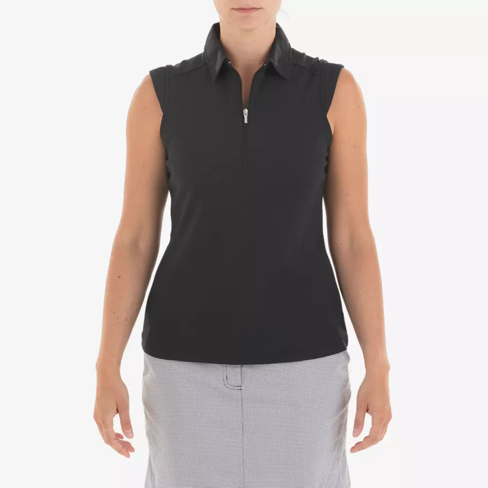 Nivo Sleeveless Nikki Polo Shirt, Black | PGA TOUR Superstore