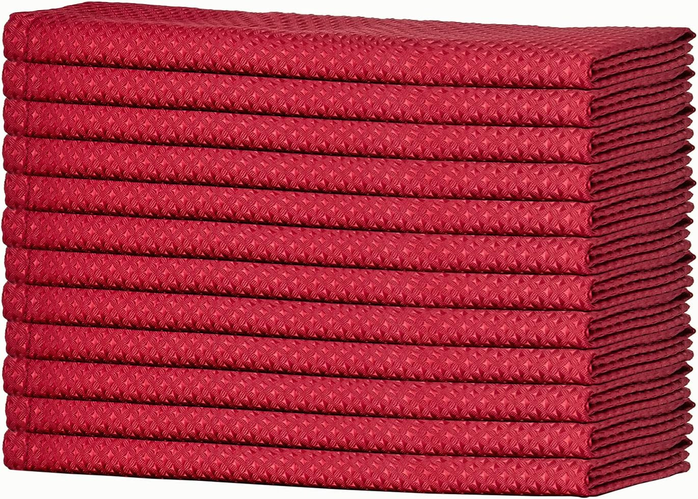 Mebakuk Cloth Napkins Set of 12, Premium 17 x 17 Inch Solid Washable Small Triangle Weave Napkins... | Amazon (US)