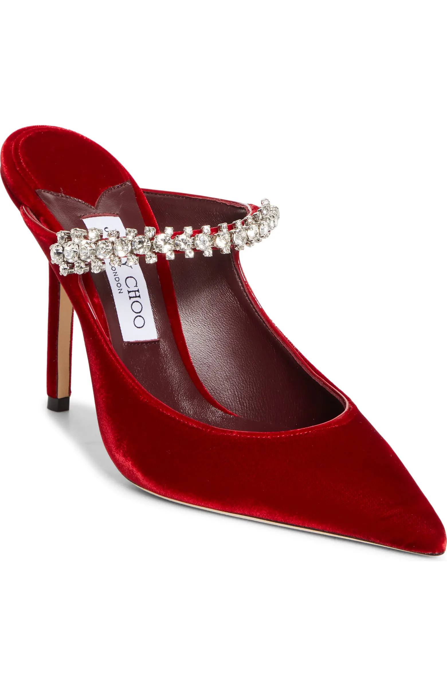 Jimmy Choo Bing Crystal Embellished Satin Mule (Women) | Nordstrom | Nordstrom