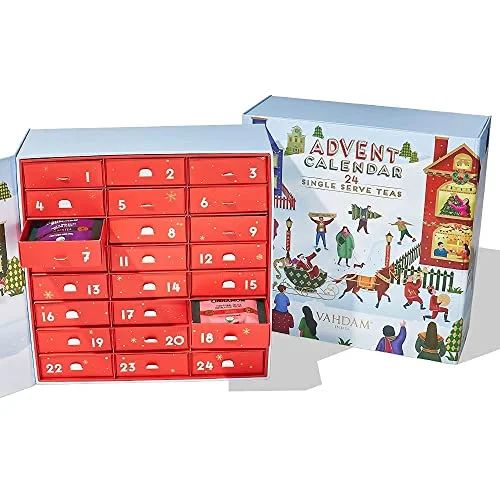 VAHDAM, Christmas Tea Advent Calendar Gift Set, 24 Varieties of Teas, 120 Tea Bags | Walmart (US)
