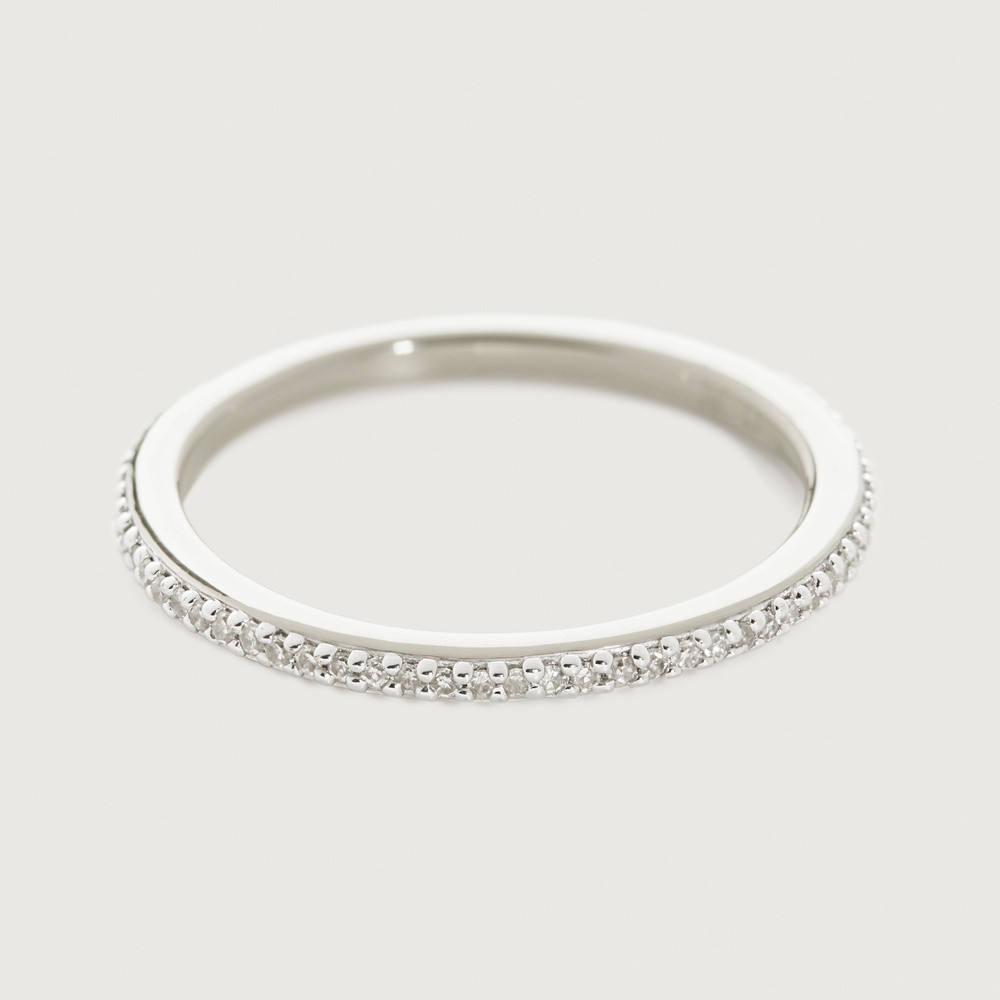 Skinny Diamond Eternity Ring, Sterling Silver | Monica Vinader (US)