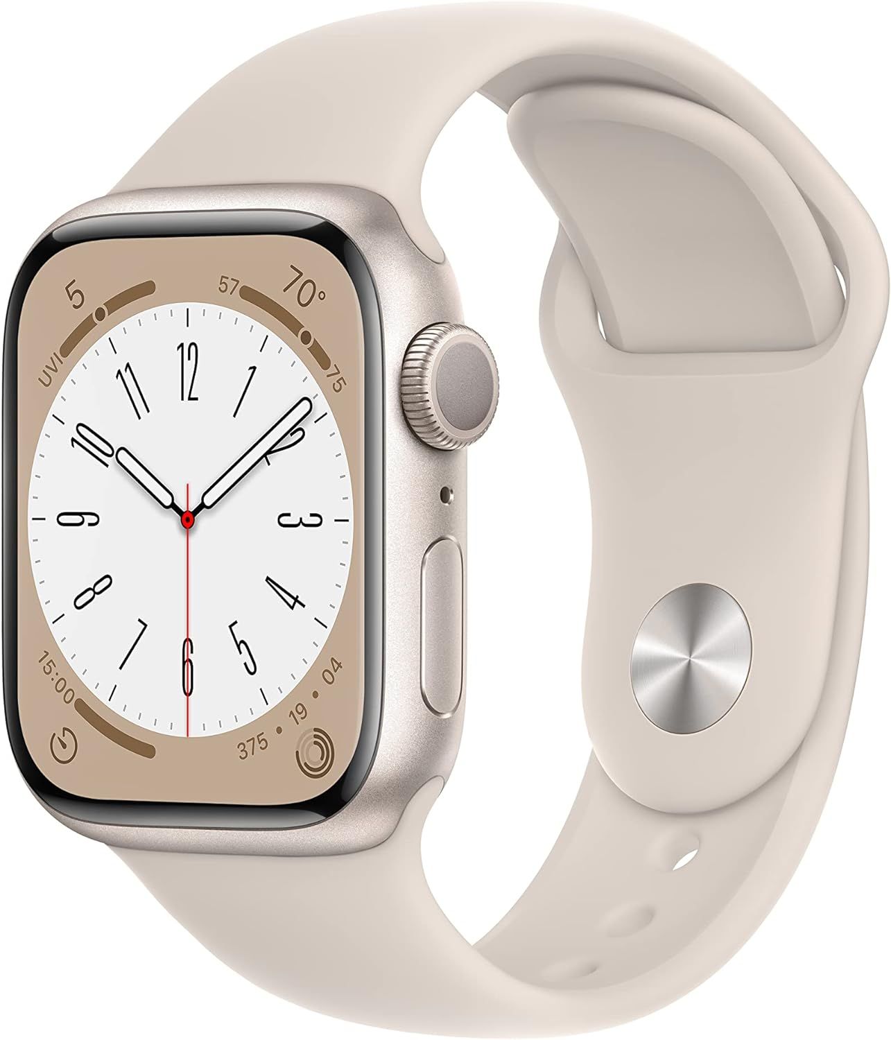 Apple Watch Series 8 [GPS 41mm] Smart Watch w/ Starlight Aluminum Case with Starlight Sport Band ... | Amazon (US)