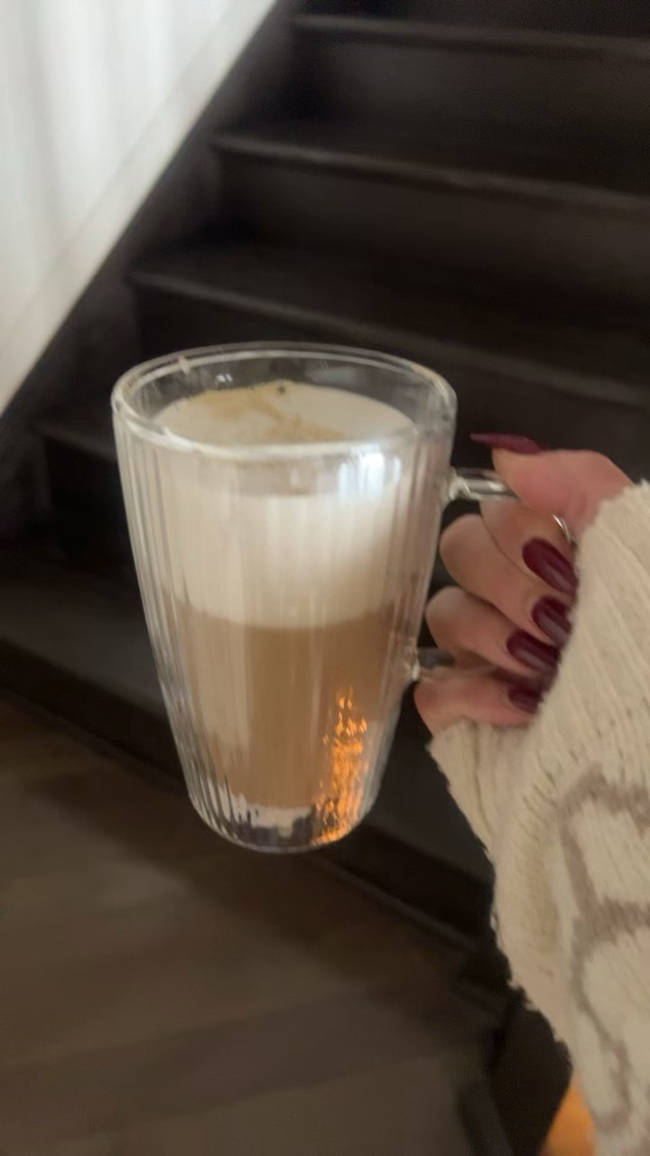 Favorite glass coffee mugs. Double tumbler 