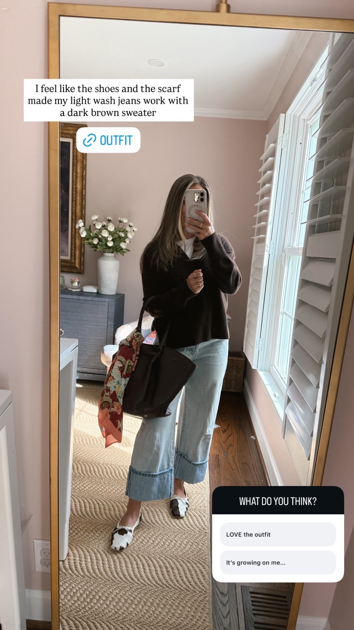 I feel like these shoes and the scarf made my Pistola light wash jeans work with this dark brown Splendid sweater. 

 #LTKgrwm #LTKootd #LTKmomlife