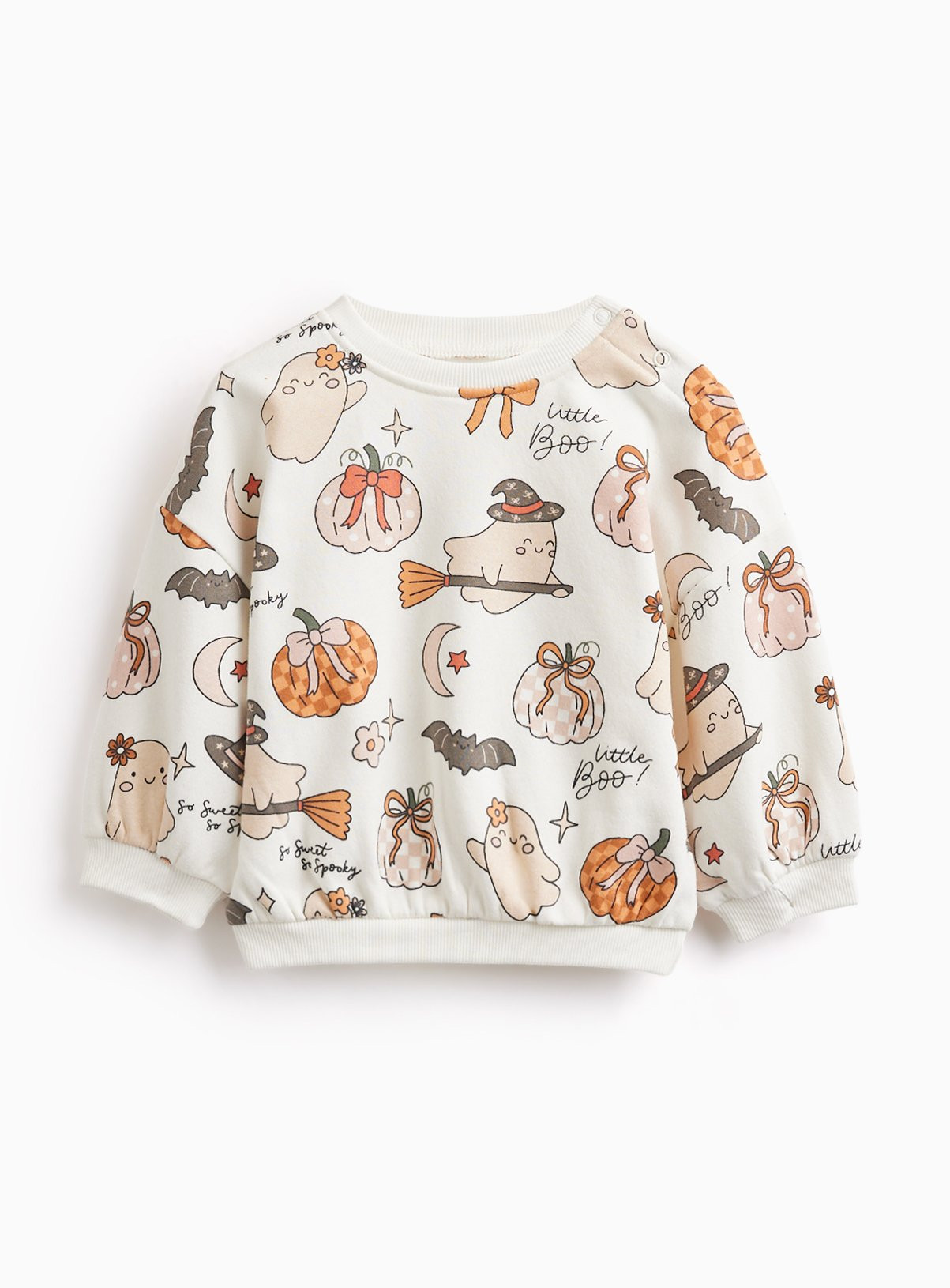 Cream Halloween Print Sweatshirt 2-3 years | Tu Clothing