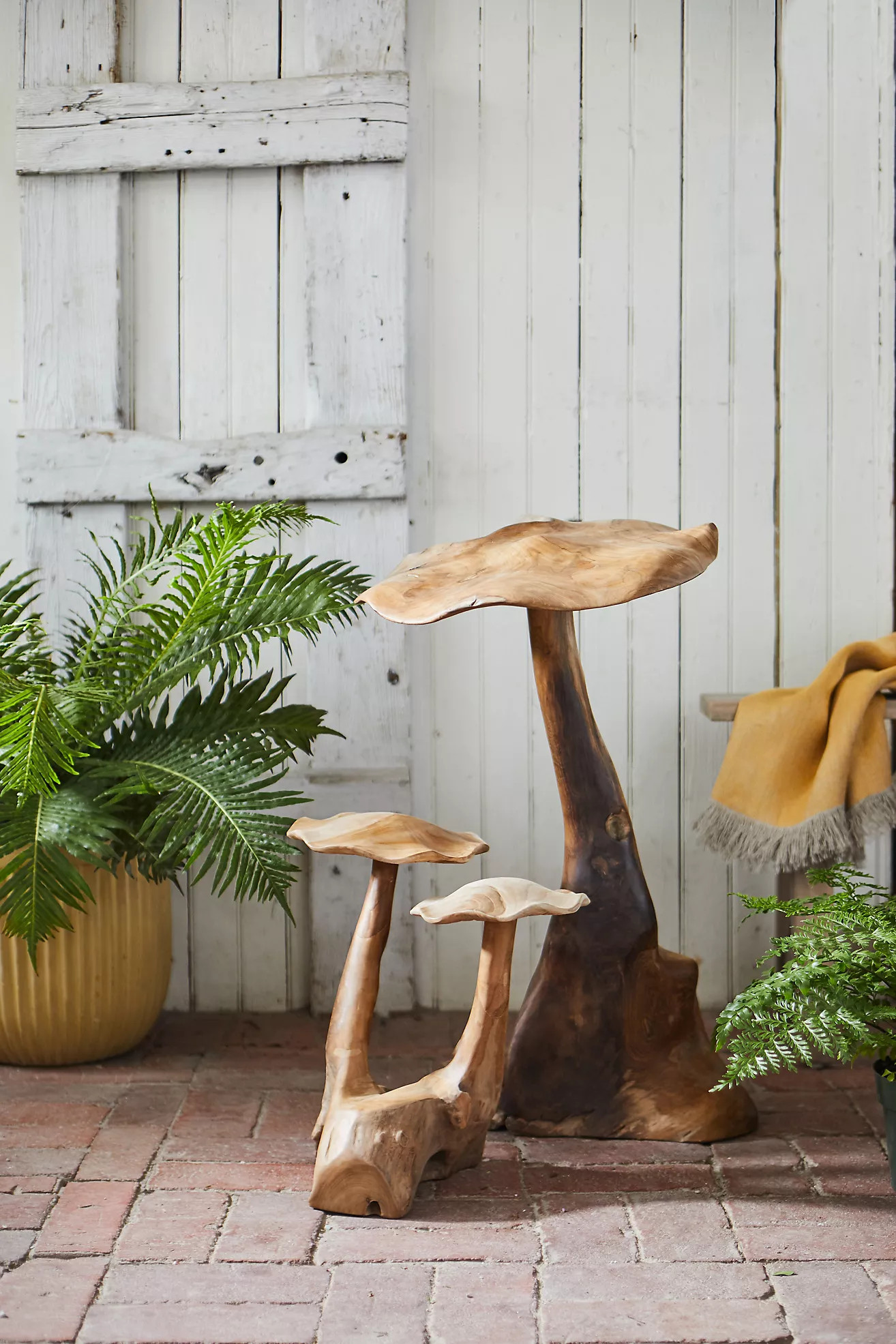Teak Mushroom, Pair | Anthropologie (US)