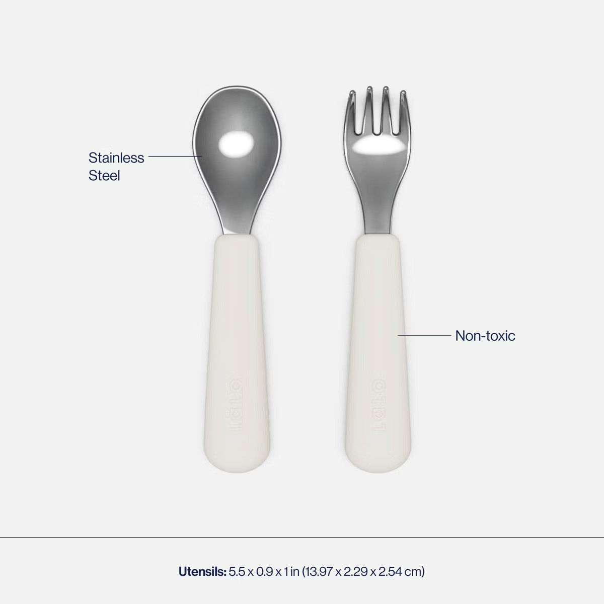 Lalo 2pc Stainless Steel Fork + Spoon Utensils Set | Target
