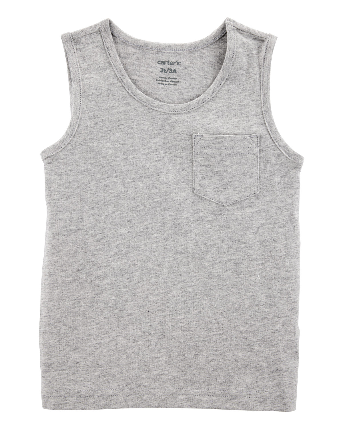 Toddler Boy Pocket Tank - Grey | Carter's Inc