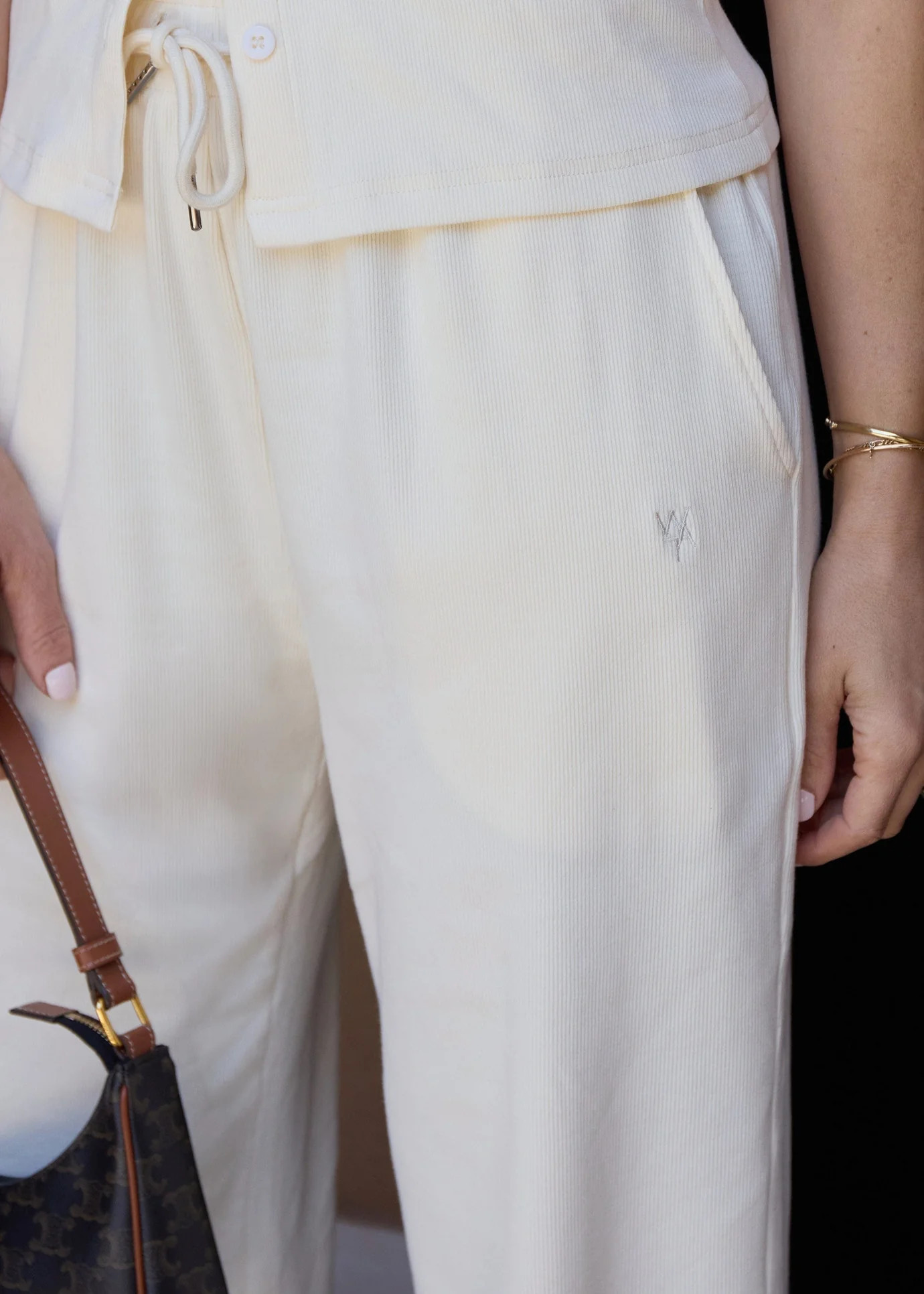 RELAXED RIBBED TROUSER - ECRU | WAT The Brand