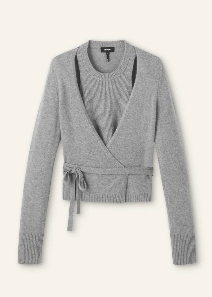 Cashmere Layered Wrap Top | ME+EM Global (Excluding US)