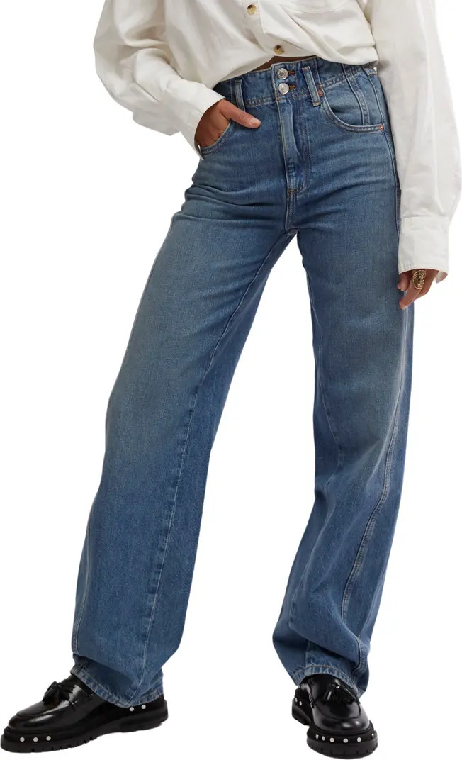 Free People Aster Seamed Relaxed Straight Leg Jeans | Nordstromrack | Nordstrom Rack