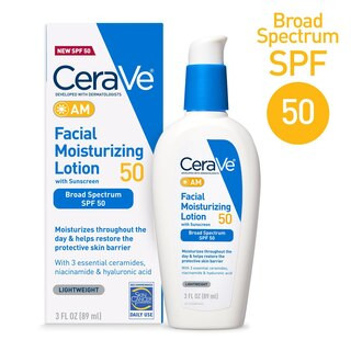 CeraVe AM Facial Moisturizing Lotion, SPF 50, 3 OZ | CVS Health