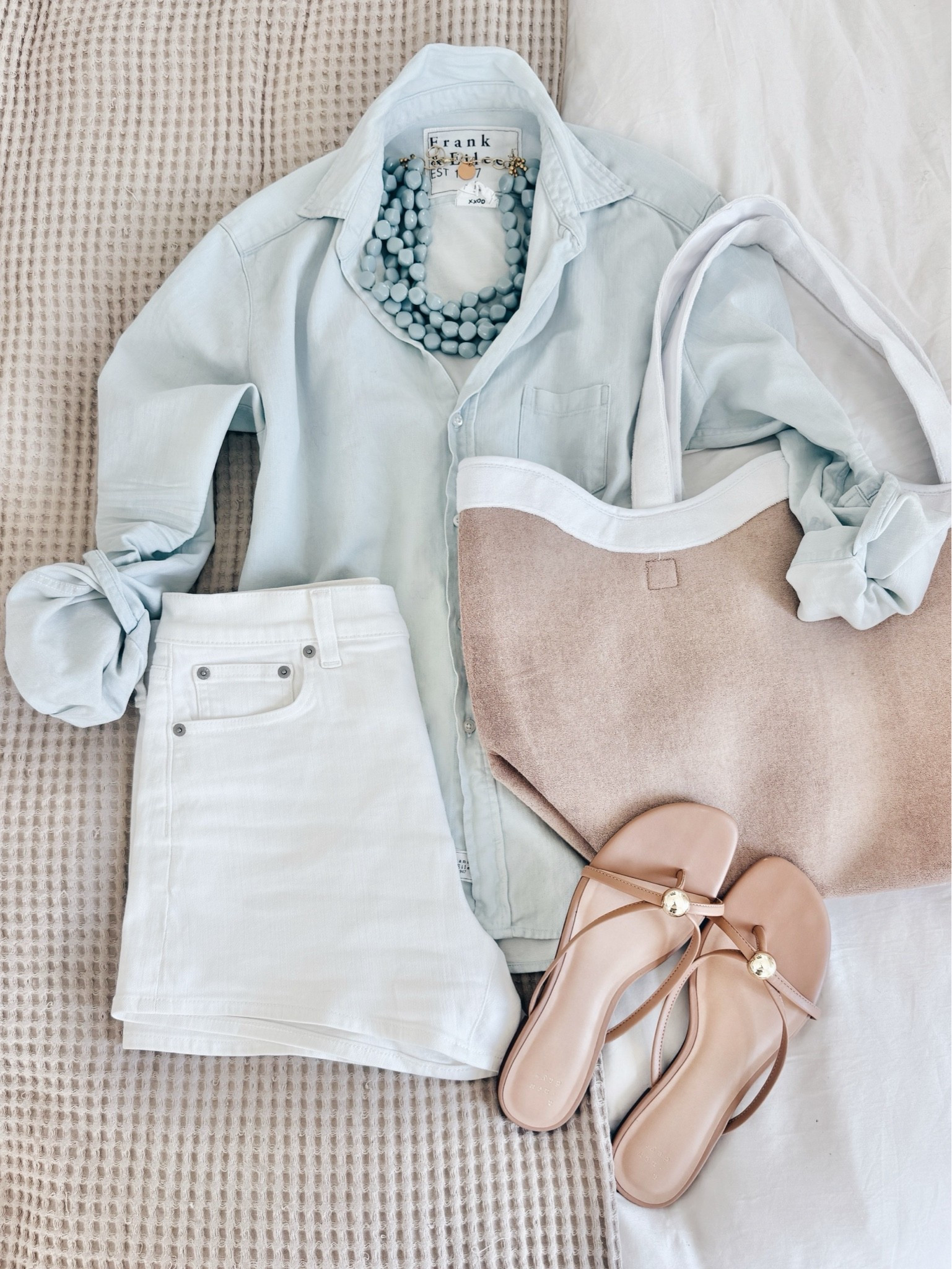 Summer outfit. Beach vacation outfit. I size up one in denim shorts.  Sharing a save option for this shirt.

#LTKootd #LTKOver40 #LTKTravel