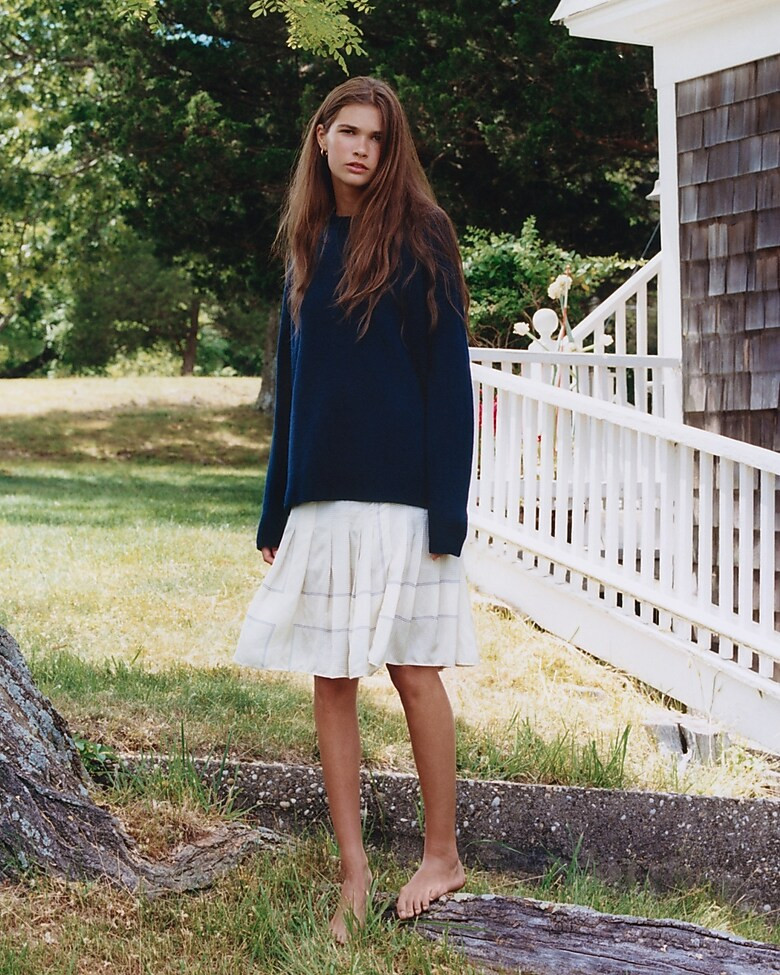 Pleated scarf-print skirt in drapey viscose twill | J. Crew US