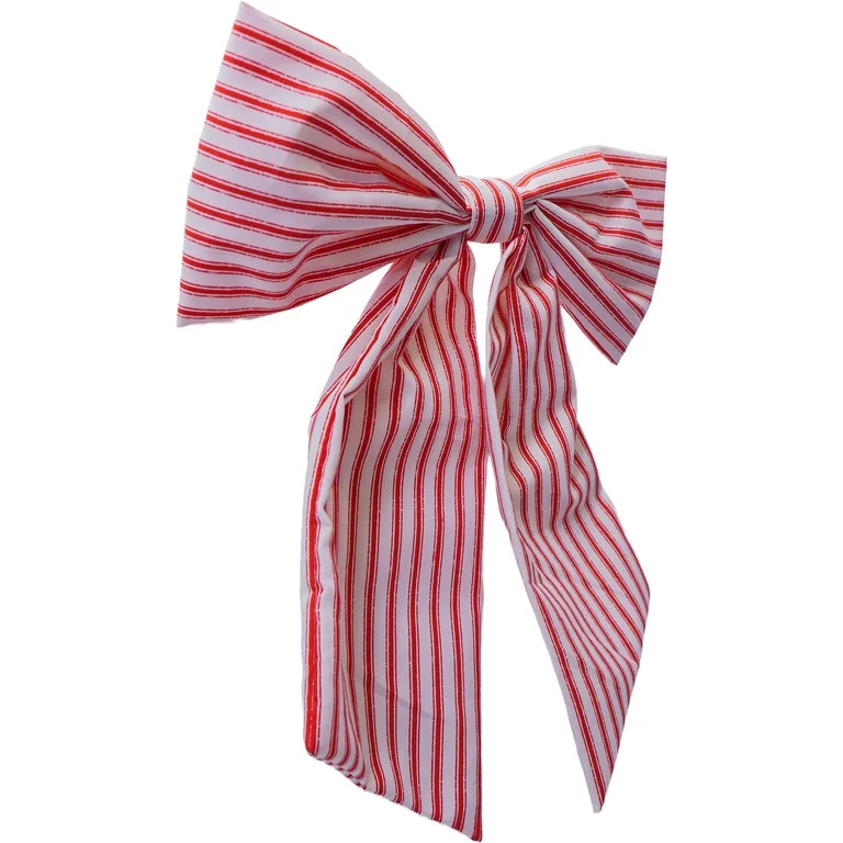 Striped Decorative Bow, Red and White, 14", by My Texas House | Walmart (US)
