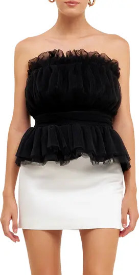Strapless Tulle Peplum Top | Nordstrom Rack