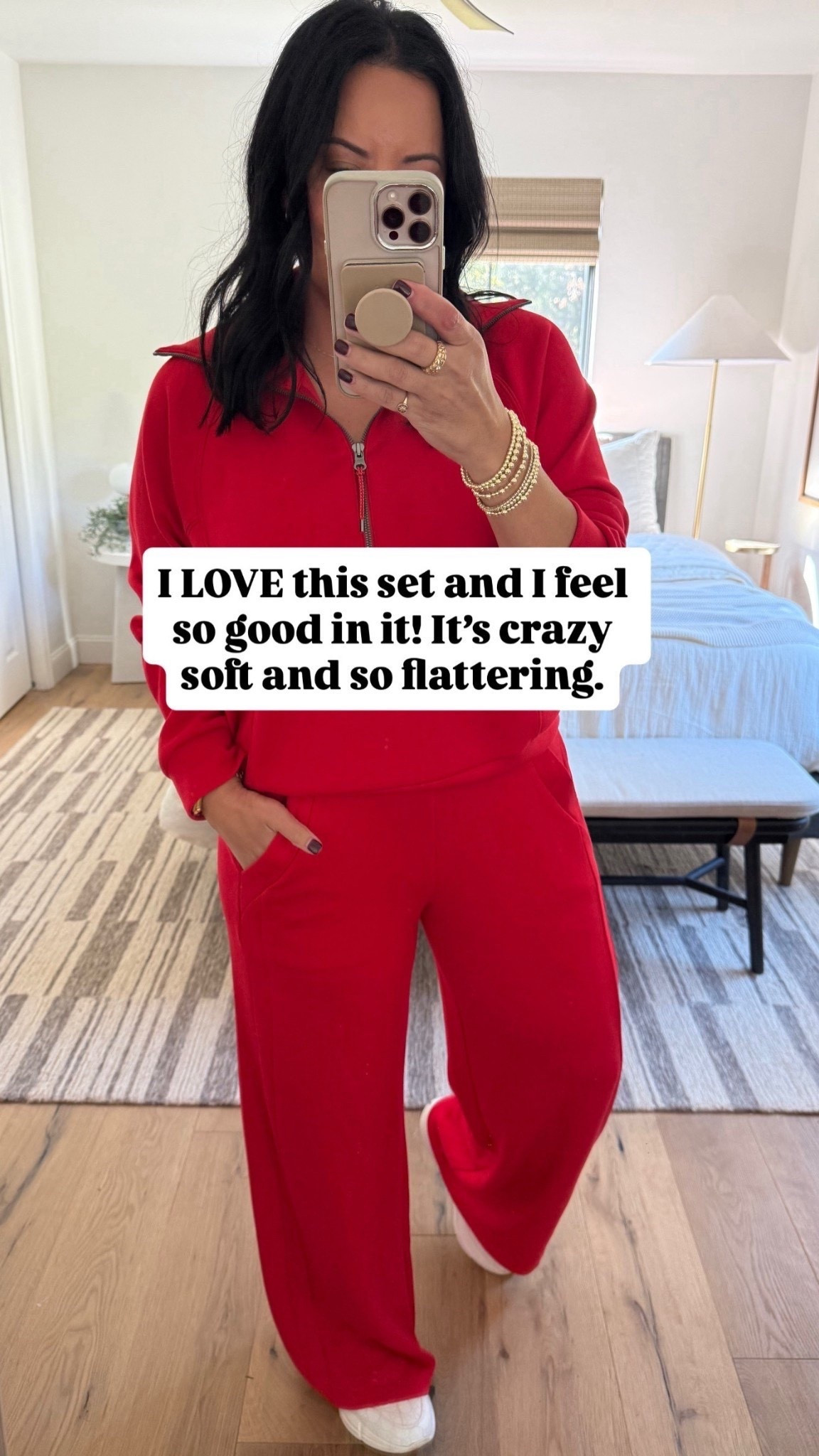 Wearing a large in the top and bottoms 



#LTKHoliday #LTKgrwm #LTKMidsize