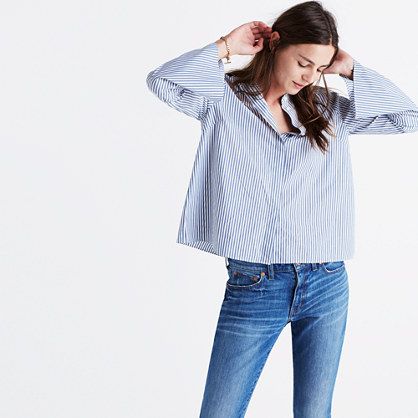Bell-Sleeve Shirt in Stripe | Madewell