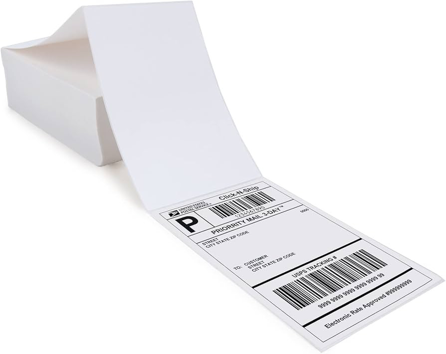L LIKED 4x6 Direct Thermal Labels, 500pcs Perforated Fanfold, Compatible Zebra & Rollo Printers | Amazon (US)