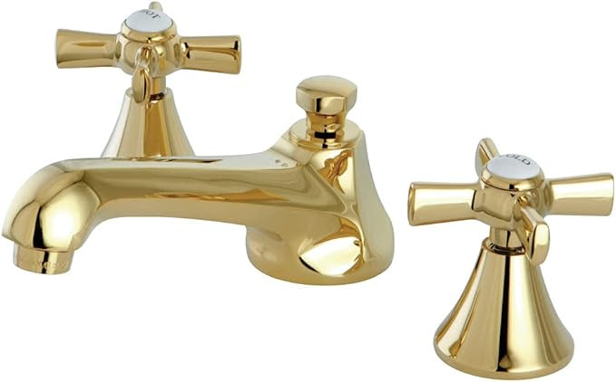 KINGSTON BRASS KS4472ZX Millennium Widespread Lavatory Faucet with Brass Pop-Up, Polished Brass | Amazon (US)