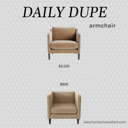 Daily Dupe:  Armchair edition. 

McGee And Co Gemma Chair.  Wayfair Anema’s Upholstered Armchair  

#LTKfamily #LTKhome