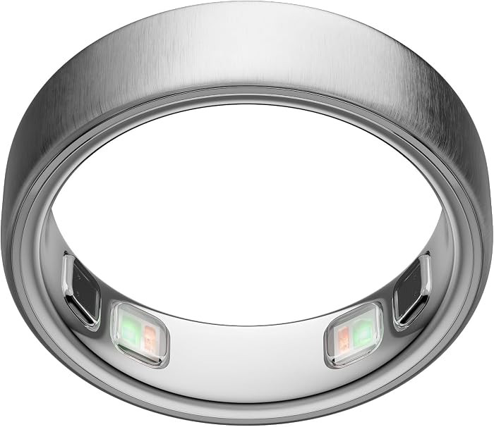 Oura Ring 5 - Brushed Silver - Size 8 - World\u2019s Smallest Smart Ring - Sleep, Activity, Women... | Amazon (US)
