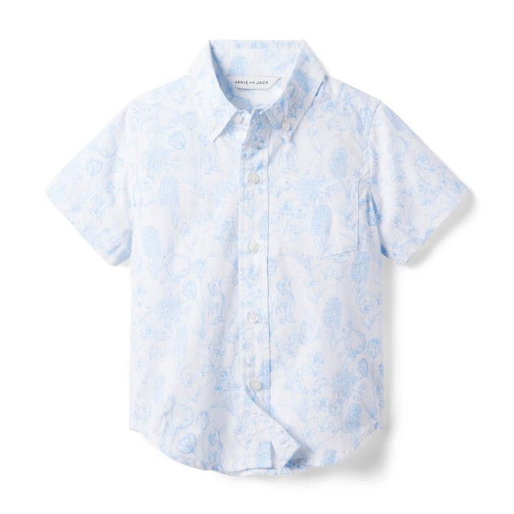 Bunny Toile Poplin Shirt | Janie and Jack
