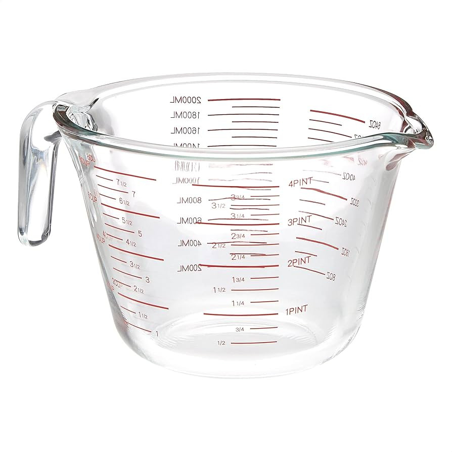 Amazon Basics Glass Measuring Cup, 8 Cup Capacity (2 Liters), Transparent (Previously AmazonComme... | Amazon (US)