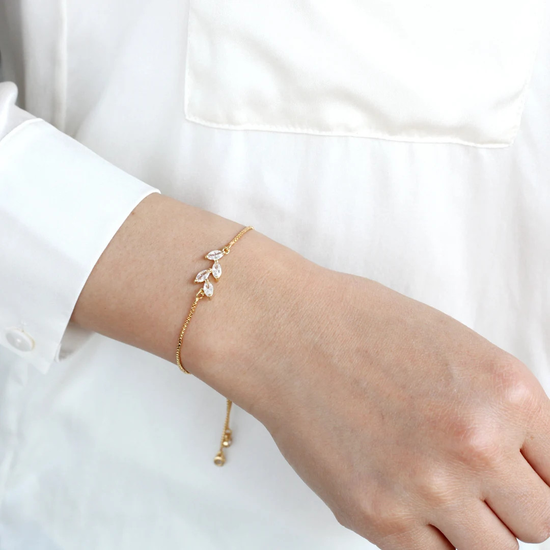 Bridesmaids Bracelet Gifts, Adjustable Best friend Personalized initial Bracelet, flower girl Bra... | Etsy (US)