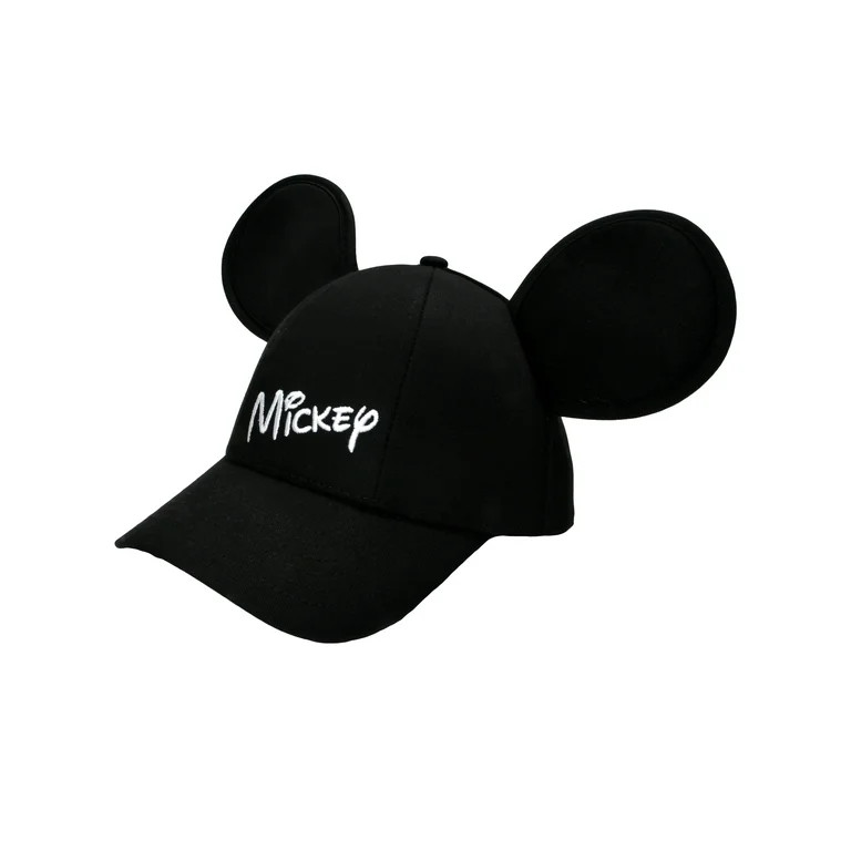 Adult Mickey Mouse Hat Baseball Cap with Ears - Black | Walmart (US)