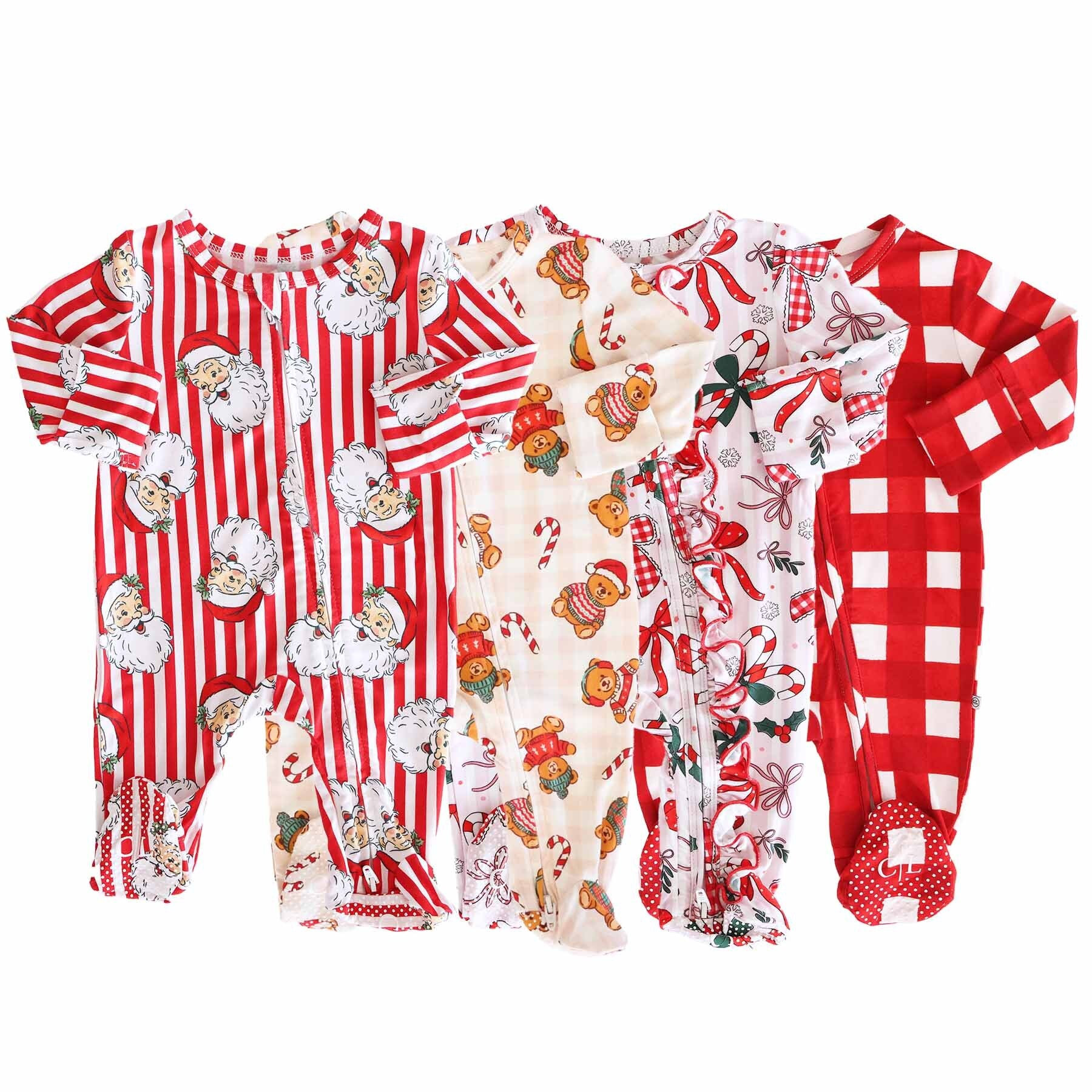 Christmas Bamboo Zipper Footies | Caden Lane