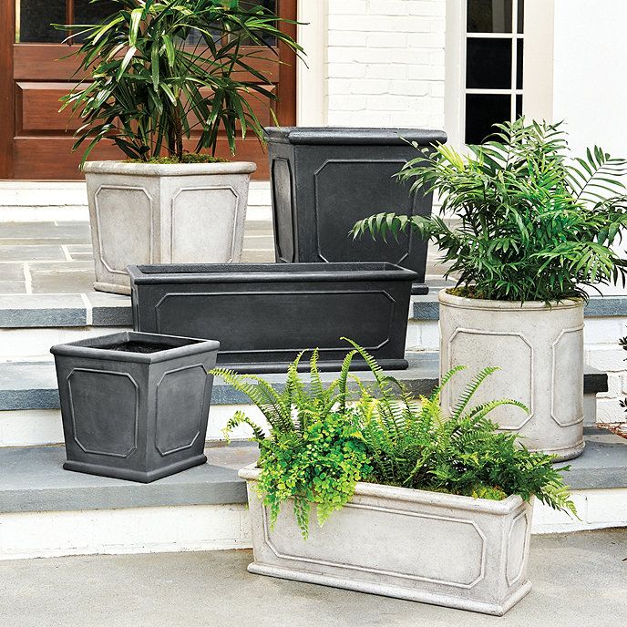 Rodin Square Large Resin Outdoor Planter | Ballard Designs, Inc.