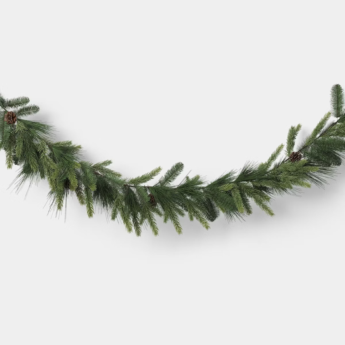 6' Christmas Unlit Icy Glitter Mixed Green with Pinecones Garland - Wondershop™ | Target