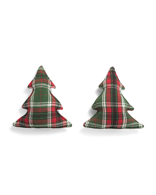 20x18 2pk Lillian Holiday Plaid Tree Pillows | TJ Maxx