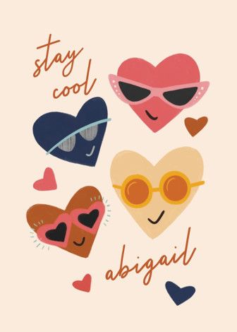 "Cool Hearts" - Customizable Classroom Valentine's Cards in Beige by JeAnna Casper. | Minted