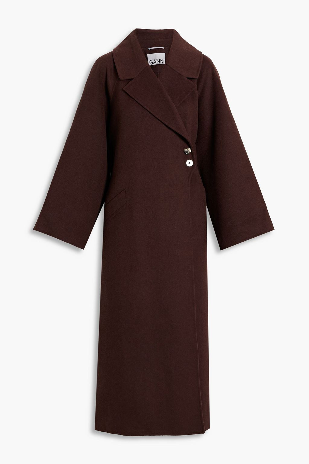 Wrap-effect wool-blend felt coat | The Outnet (US and CA)