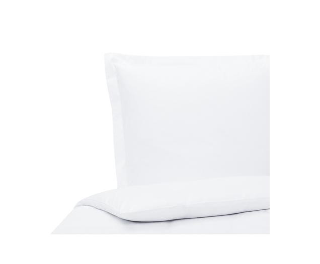 Satin-Bettwäsche Premium aus Bio-Baumwolle in Weiß mit Stehsaum | WestwingNow EU