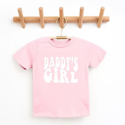 The Juniper Shop Daddy's Girl Wavy Toddler Short Sleeve Tee - 3T - Pink | Target