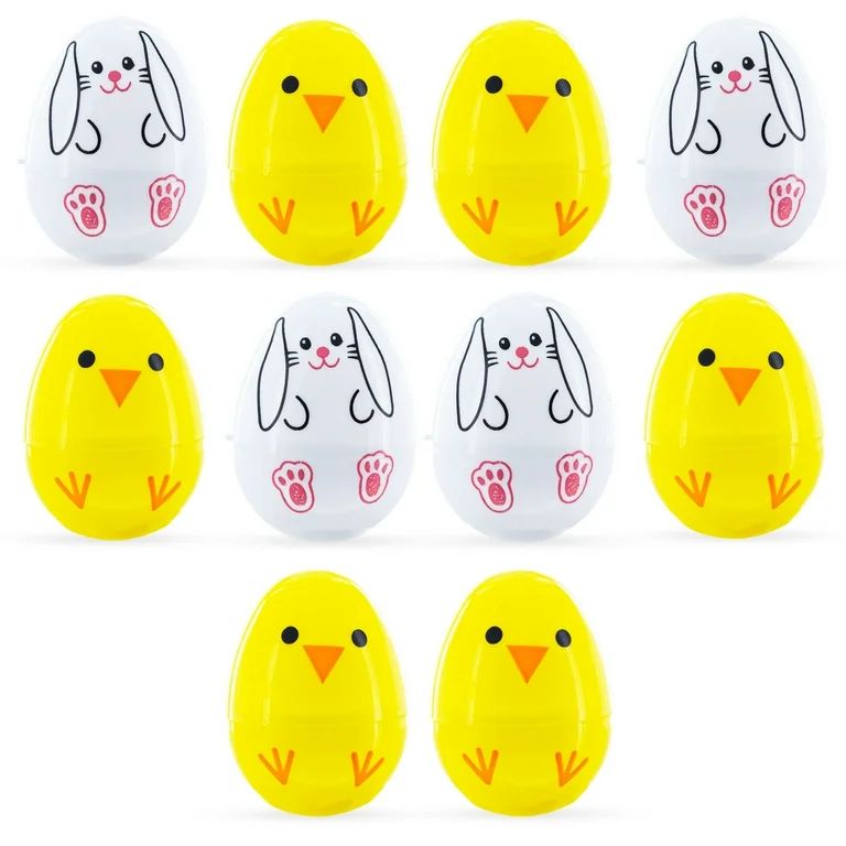 10 Playful Bunny & Chick Plastic Easter Egg 2.25 Inches | Walmart (US)