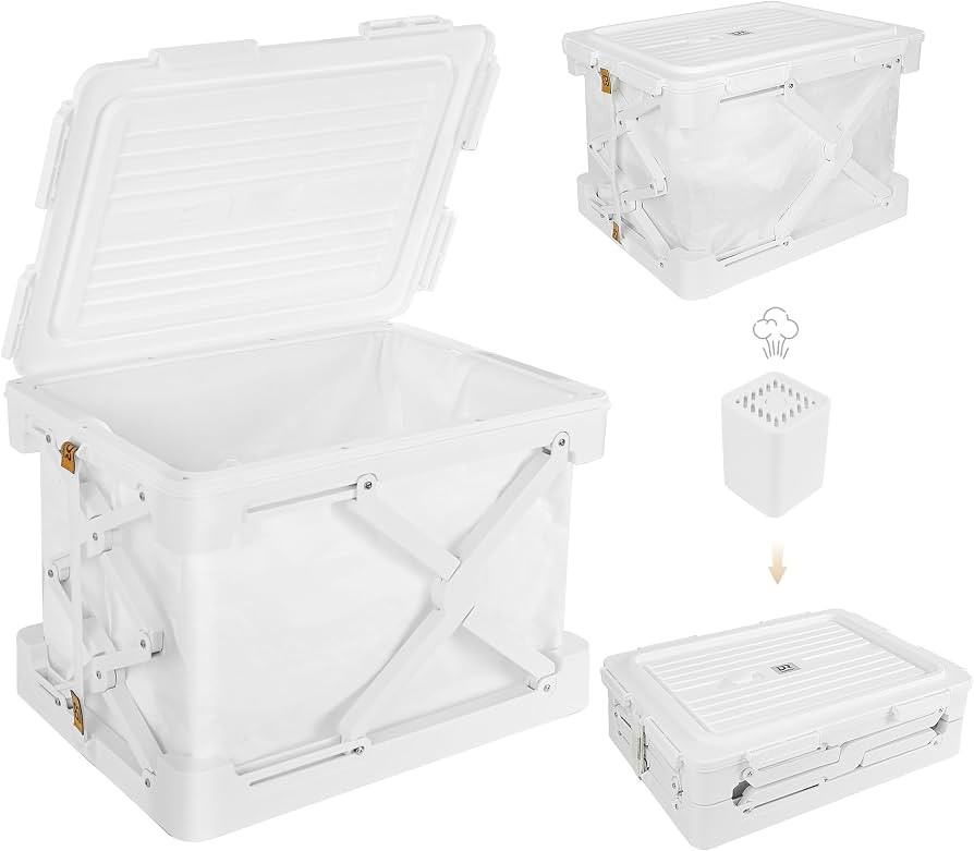 Storage Bags for Clothing, 14.8-Gallon Collapsible Vacuum Storage Boxes with Lids, Stackable Stor... | Amazon (US)