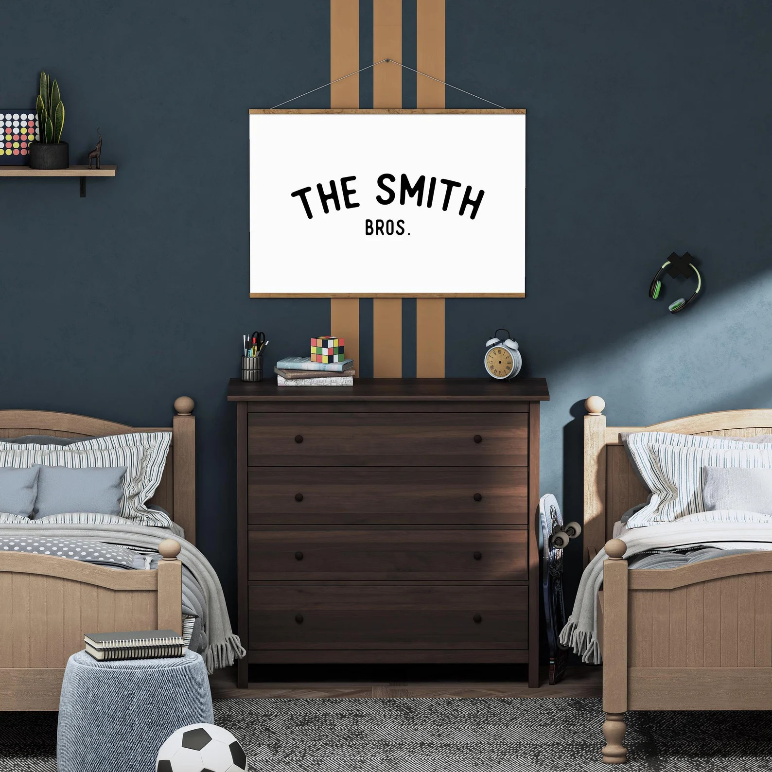 Custom Brothers Last Name Sign, Baby Name Sign for Twins, Kids Room Decor, Wall Art Canvas, Playr... | Etsy (US)