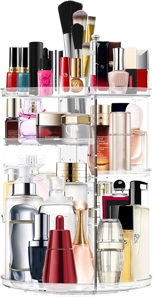 Makeup Organizer 360 Rotating Cosmetic Organizer DIY Adjustable Makeup Carousel Spinning Holder R... | Amazon (US)