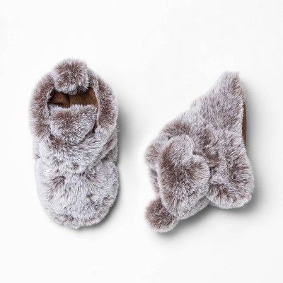 Baby Faux Fur Fuzzy Bootie Slipper - Cat & Jack™ Brown | Target