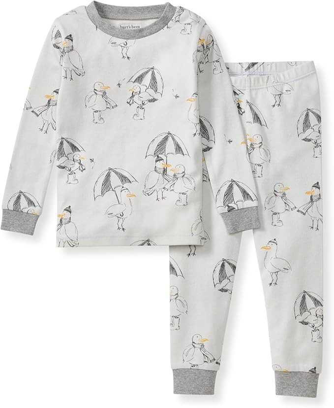 Burt's Bees Baby Boys' 2-Piece Long Sleeve Tee and Pants Organic Cotton Pajama Set | Amazon (US)