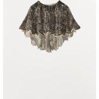 Zara - Embroidered Sequin Cape - Ivory - M - Woman | Zara US